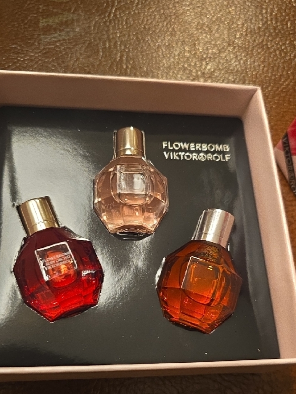 Viktor & Rolf Flowerbomb Mini Set - Pink, White & Orange Bottles - Picture 2 of 3